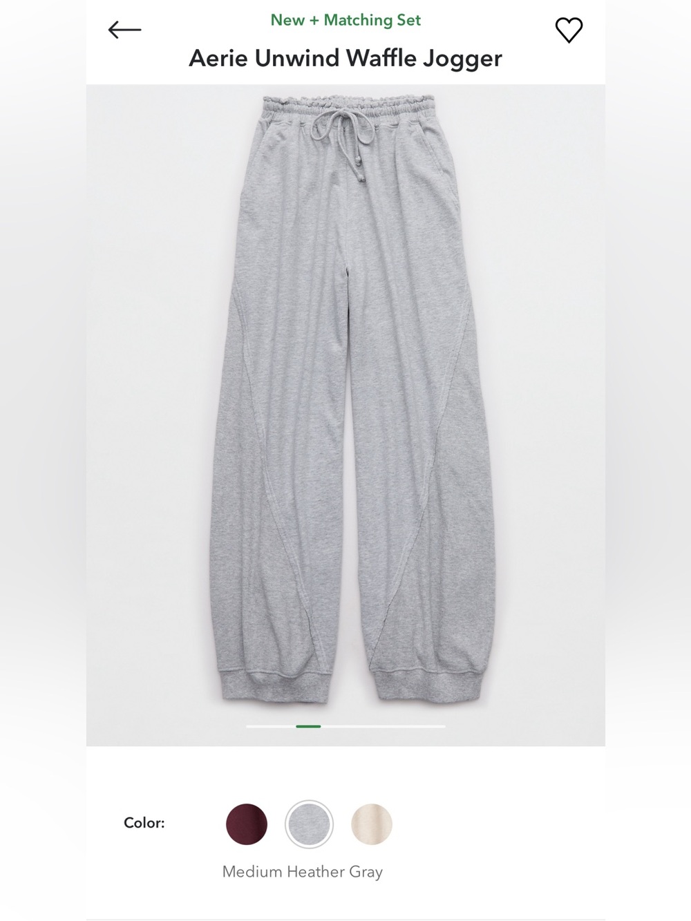 NWT Aerie Unwind Waffle Jogger pants